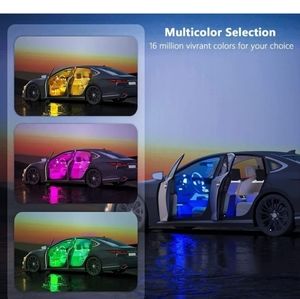 4 piece LED 12V Interior Under Dash Lighting k8t with wireless remote control